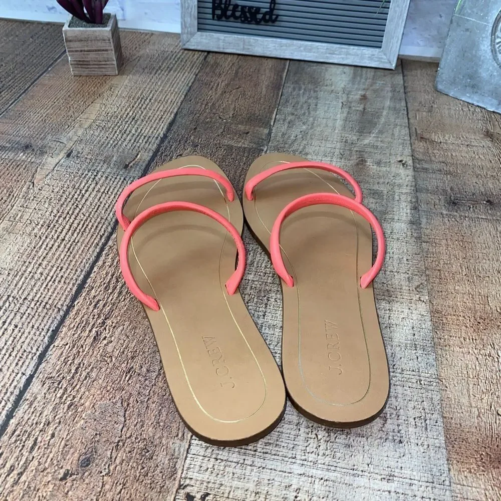 J.Crew Isla Coral Leather Sandals/Flats